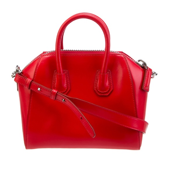 Red Givenchy Mini Antigona Leather Tip Handle Bag with Strap - Picture 4 of 12